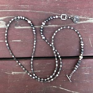 SILPADA N1784 Sterling Silver, Freshwater Pearl & Hematite Long Bead Necklace